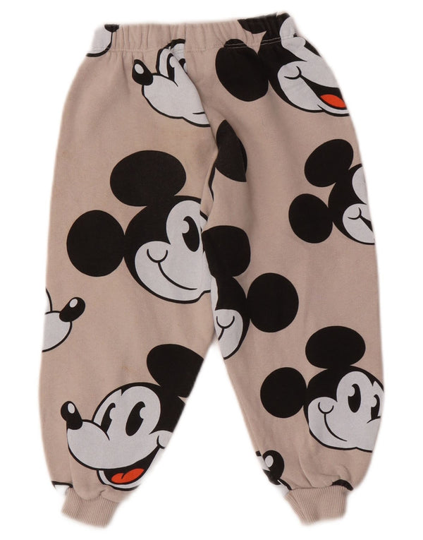 Zara Girls Mickey Mouse Graphic Tracksuit Trousers Joggers 4-5 Years Beige