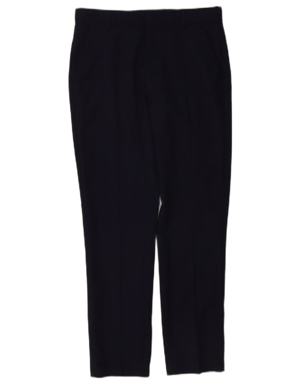 Zara Boys Slim Chino Trousers 11-12 Years W26 L26 Navy Blue Polyester
