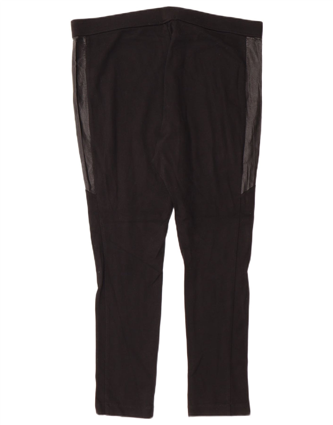 Chaps Womens Leggings UK 16 Large Black Colourblock Viscose