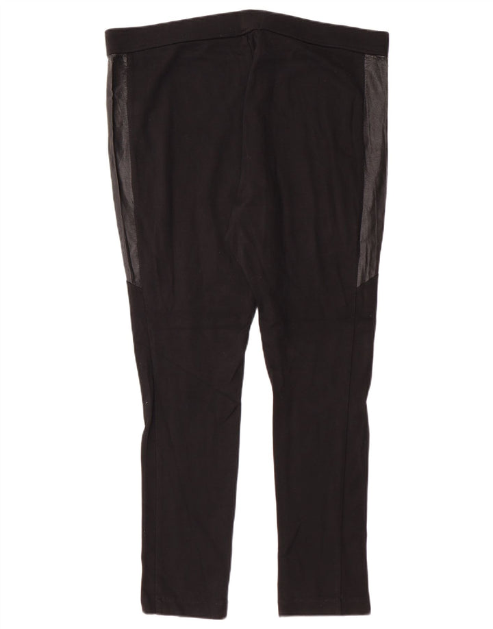 Chaps Womens Leggings UK 16 Large Black Colourblock Viscose