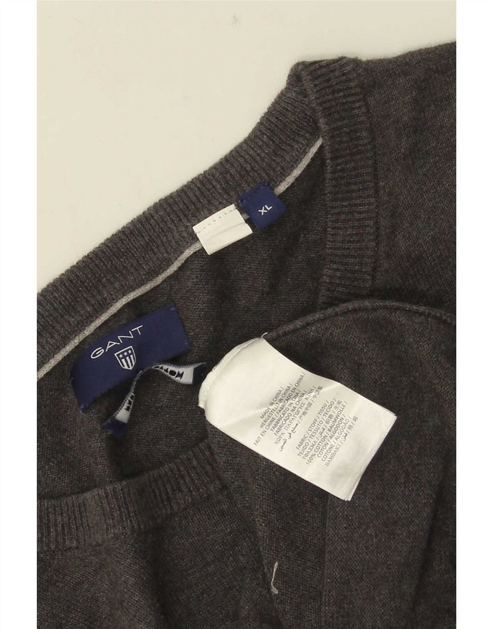 Gant Mens Crew Neck Jumper Sweater XL Grey Cotton