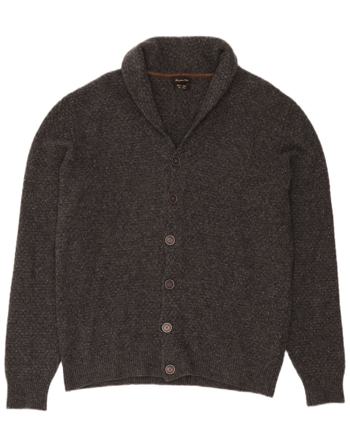 Massimo Dutti Mens Cardigan Sweater Large Grey Wool