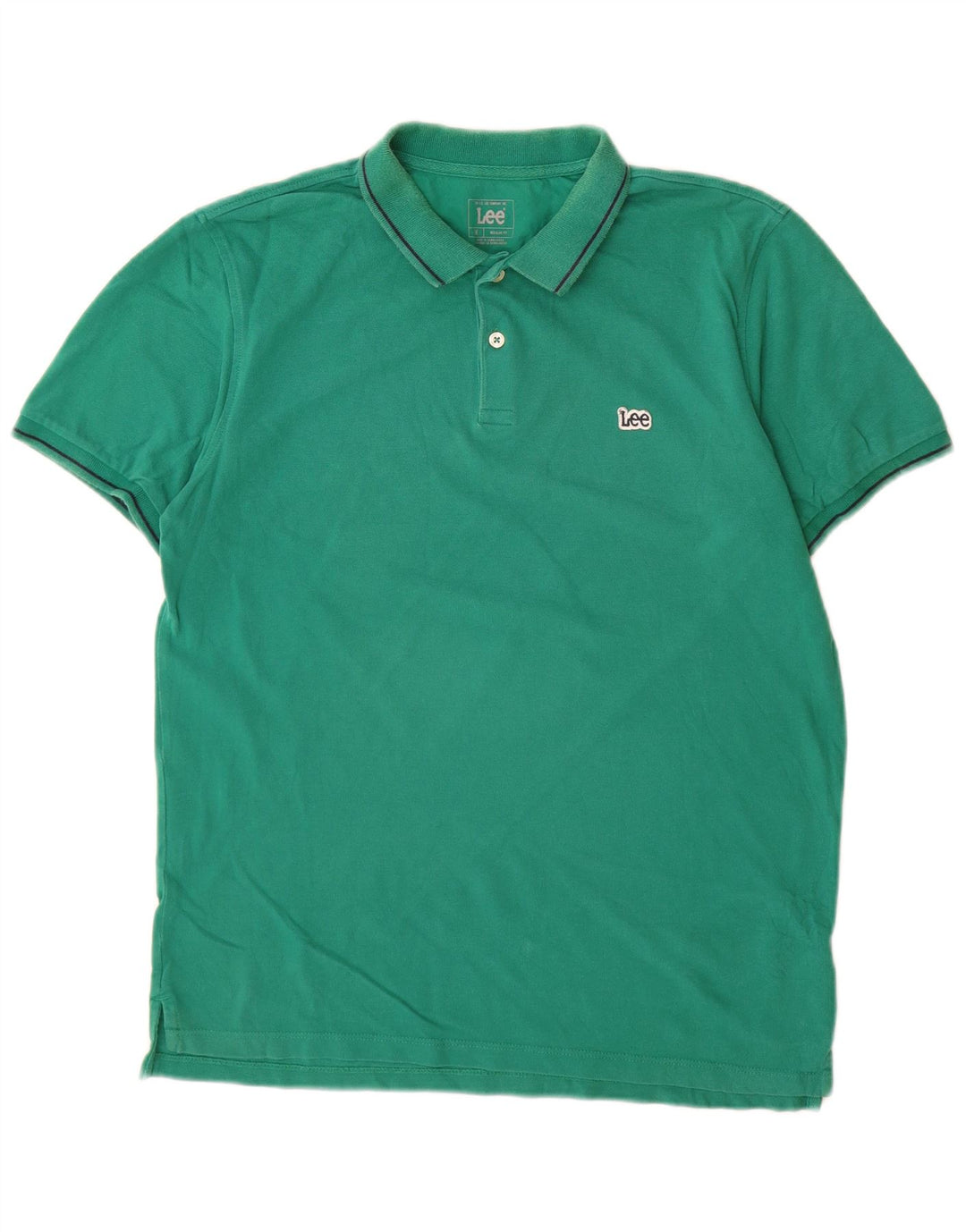 Lee Mens Regular Fit Polo Shirt Medium Green Cotton