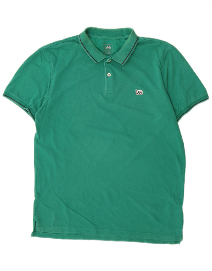 Lee Mens Regular Fit Polo Shirt Medium Green Cotton