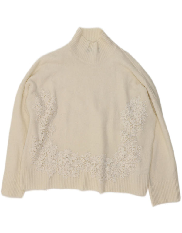 Marks & Spencer Womens Turtle Neck Jumper Sweater UK 18 XL Beige Floral