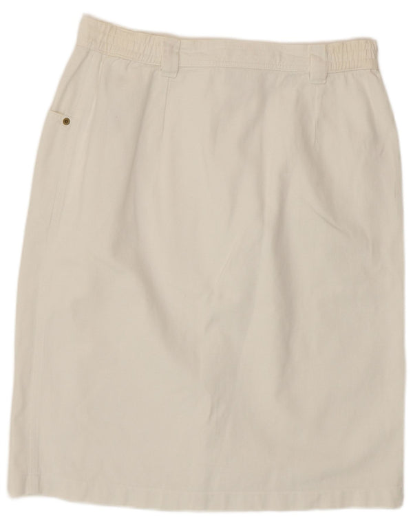Lucia Womens Denim Skirt UK 16 Large W32 White Cotton