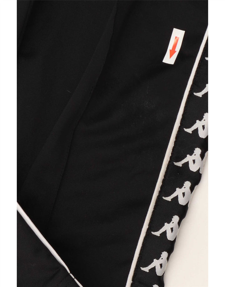 Kappa Boys Graphic Tracksuit Trousers 7-8 Years Black Polyester