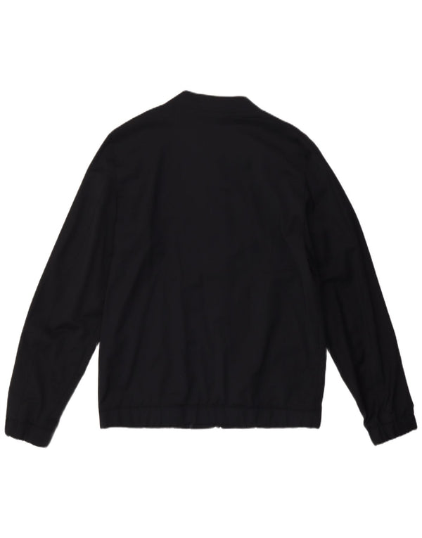 Zara Mens Bomber Jacket UK 38 Medium Navy Blue Wool
