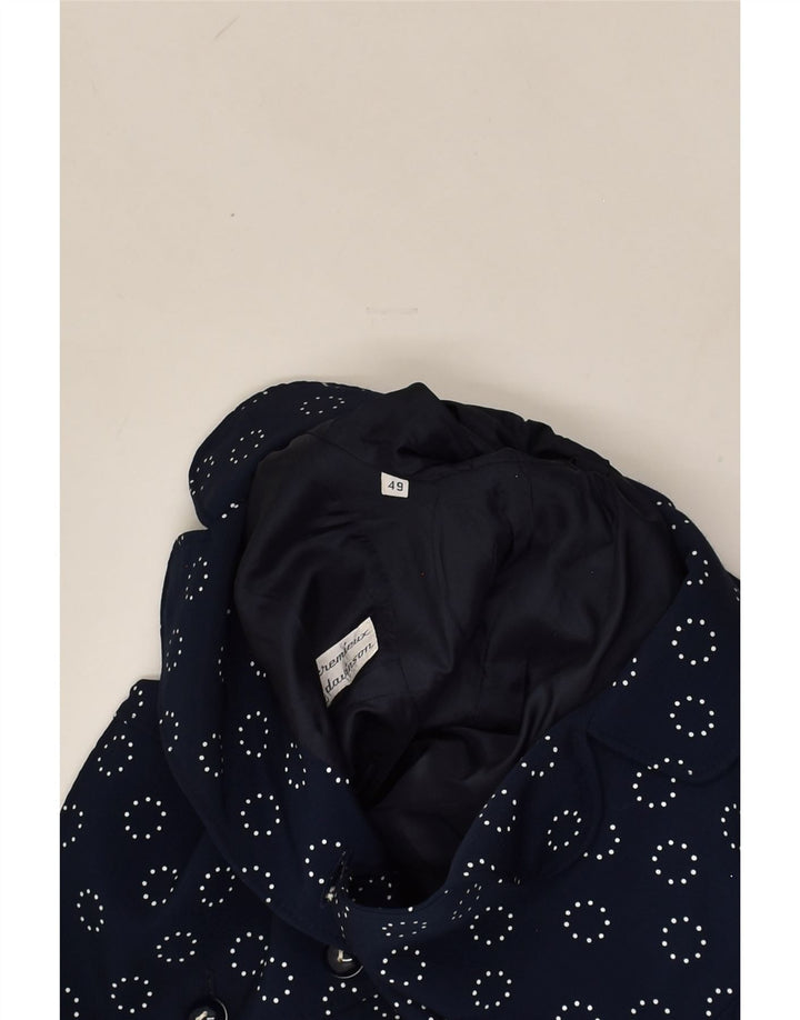 VINTAGE Womens 3 Button Crop Blazer Jacket IT 49 XL Navy Blue Spotted | Vintage Vintage | Thrift | Second-Hand Vintage | Used Clothing | Messina Hembry 