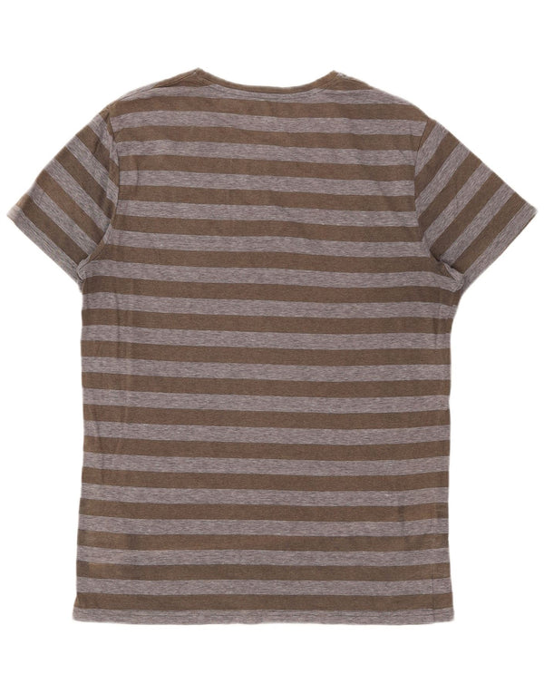 Mossimo Mens T-Shirt Top Large Khaki Striped