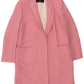 Zara Womens Overcoat UK 10 Small Pink Viscose