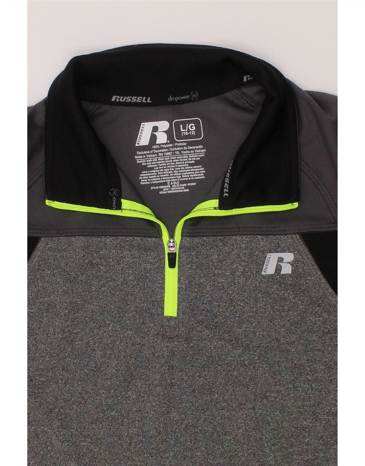 RUSSELL ATHLETIC Boys Pullover Tracksuit Top 10-11 Years Large Grey