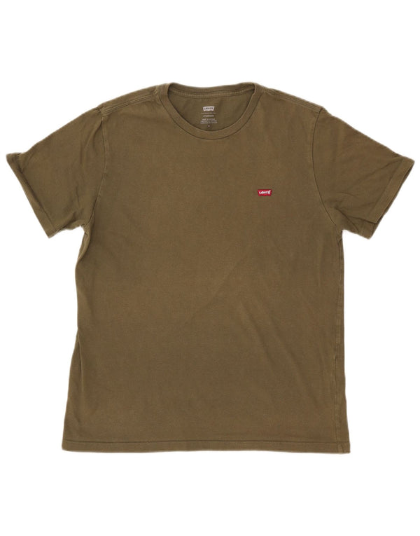 LEVI'S Mens Standard Fit T-Shirt Top Medium Khaki Cotton