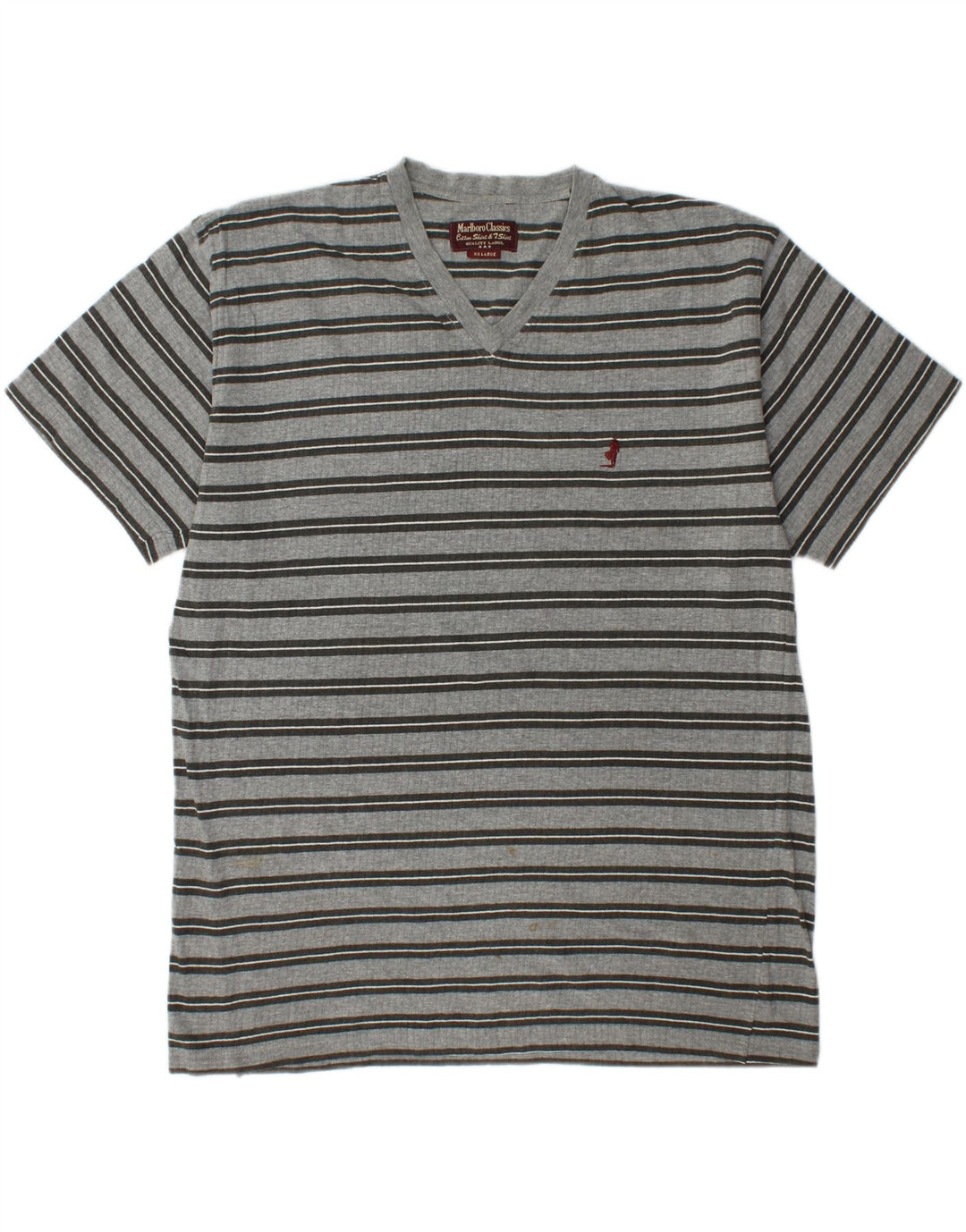 MARLBORO CLASSICS Mens T-Shirt Top 2XL Grey Striped