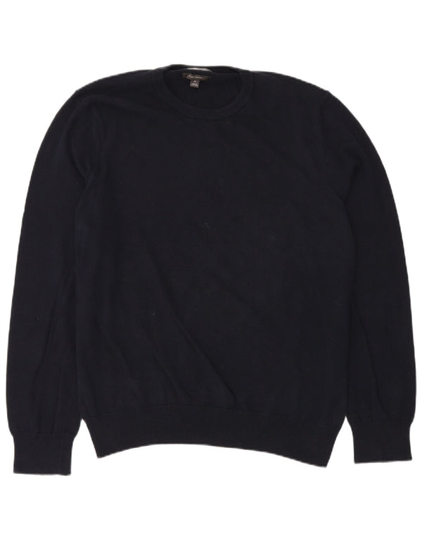 MARKS & SPENCER Mens Crew Neck Jumper Sweater XL Navy Blue Cotton