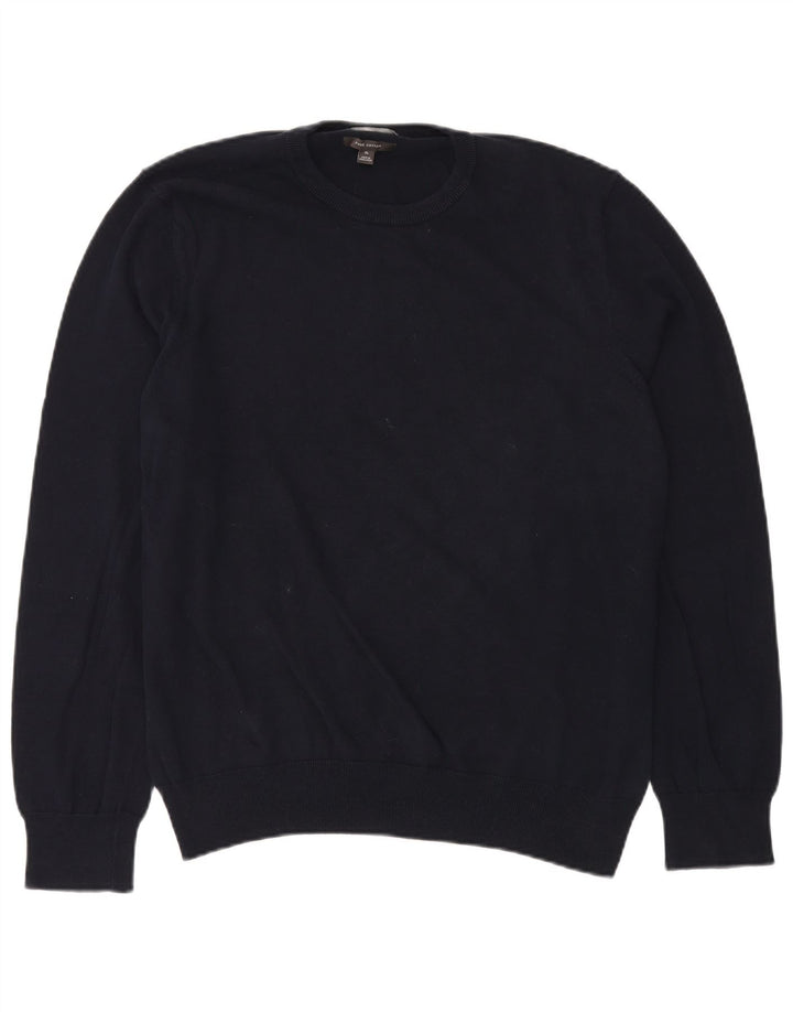 MARKS & SPENCER Mens Crew Neck Jumper Sweater XL Navy Blue Cotton