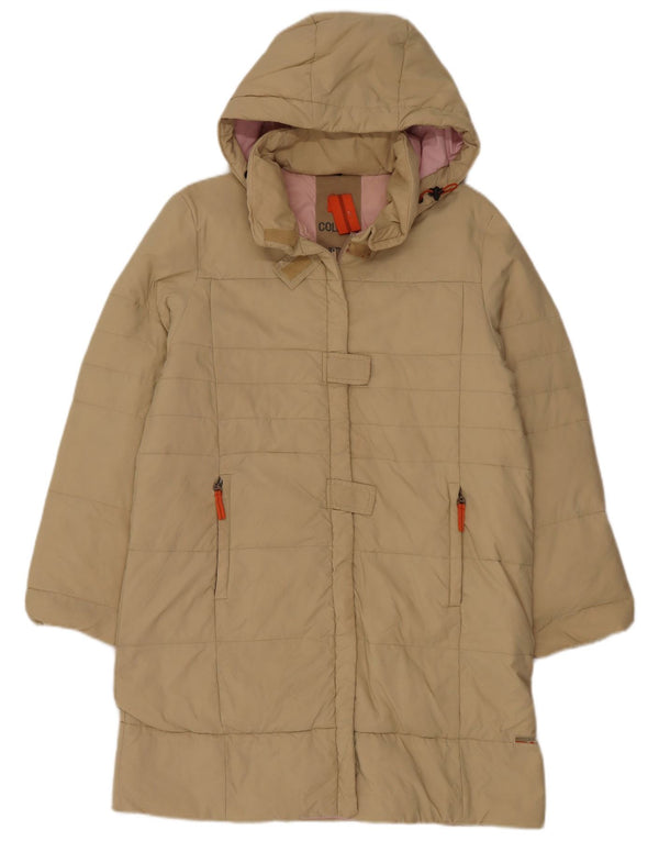 Colmar Womens Hooded Padded Jacket IT 44 Medium Beige Polyester