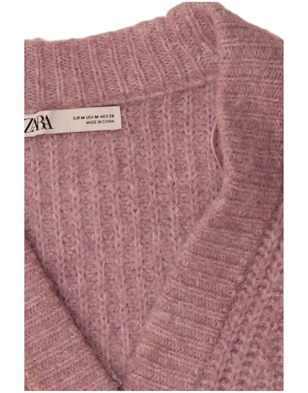 Zara Womens Oversized Cardigan Sweater UK 14 Medium Pink Polyester