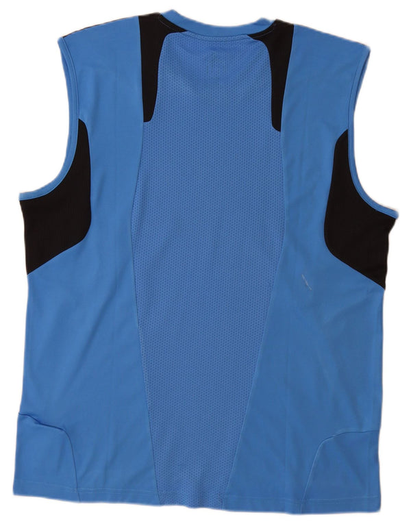 Adidas Mens Climacool Vest Top Large Blue Colourblock Polyester