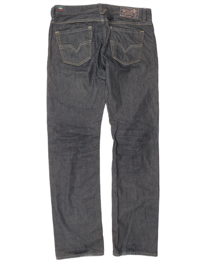 Diesel Mens Straight Jeans W33 L34 Navy Blue Cotton