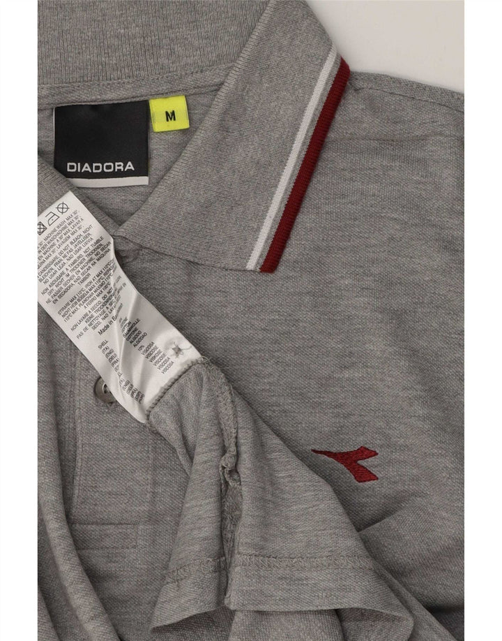 Diadora Mens Regular Fit Polo Shirt Medium Grey Cotton