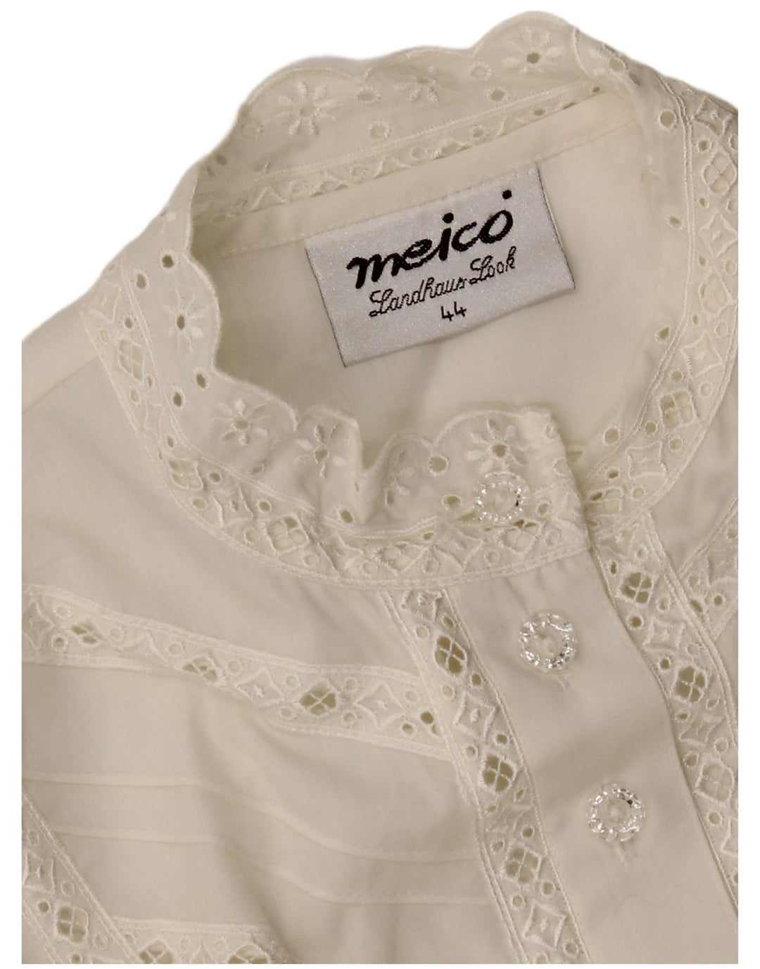 MEICO Womens Shirt Blouse EU 44 XL White Floral
