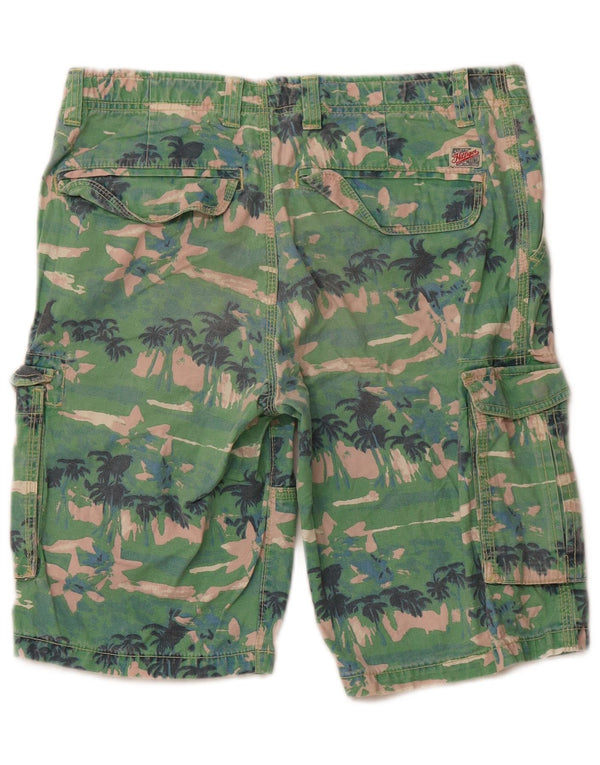 TOMMY HILFIGER Boys Cargo Shorts 15-16 Years W30 Green Floral Cotton