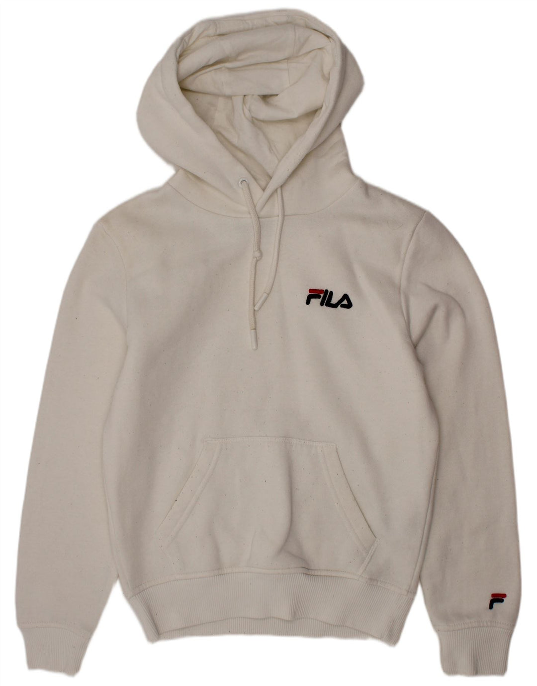 FILA Boys Hoodie Jumper 9-10 Years White Cotton