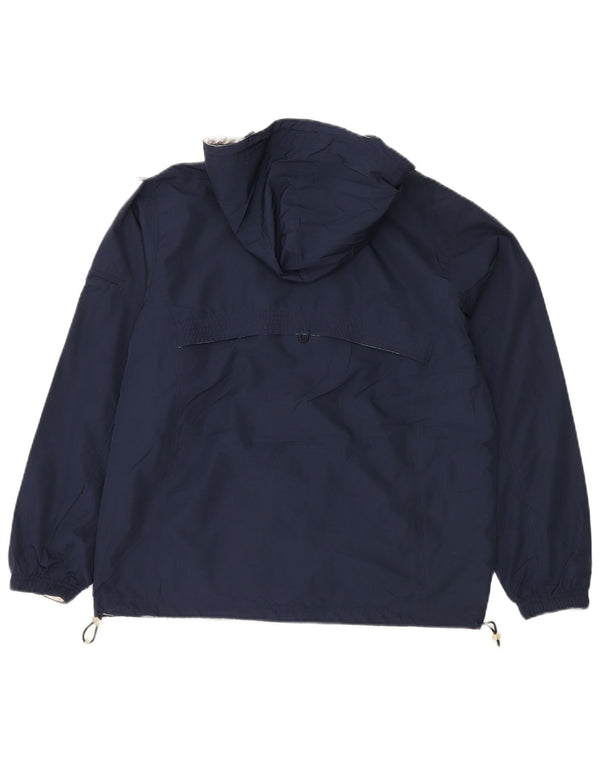 Reebok Womens Hooded Rain Jacket UK 12 Medium Navy Blue Polyester