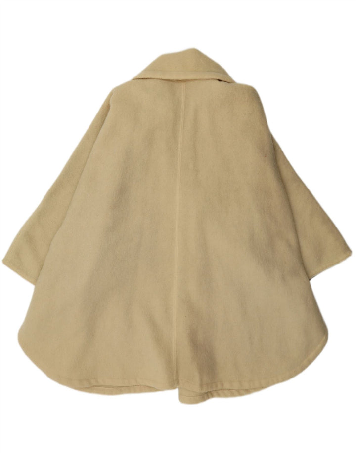 Vintage Womens Oversized Cape Coat IT 44 Medium Beige Wool