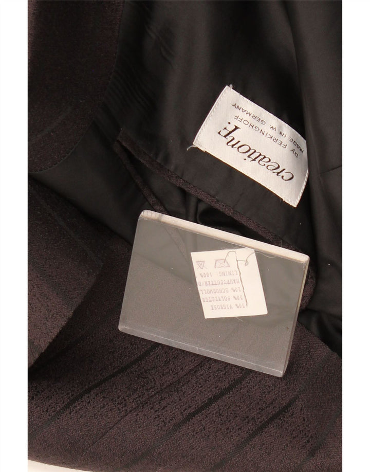 Ferkinghoff Womens Double Breasted Blazer Jacket UK 20 2XL Grey Pinstripe