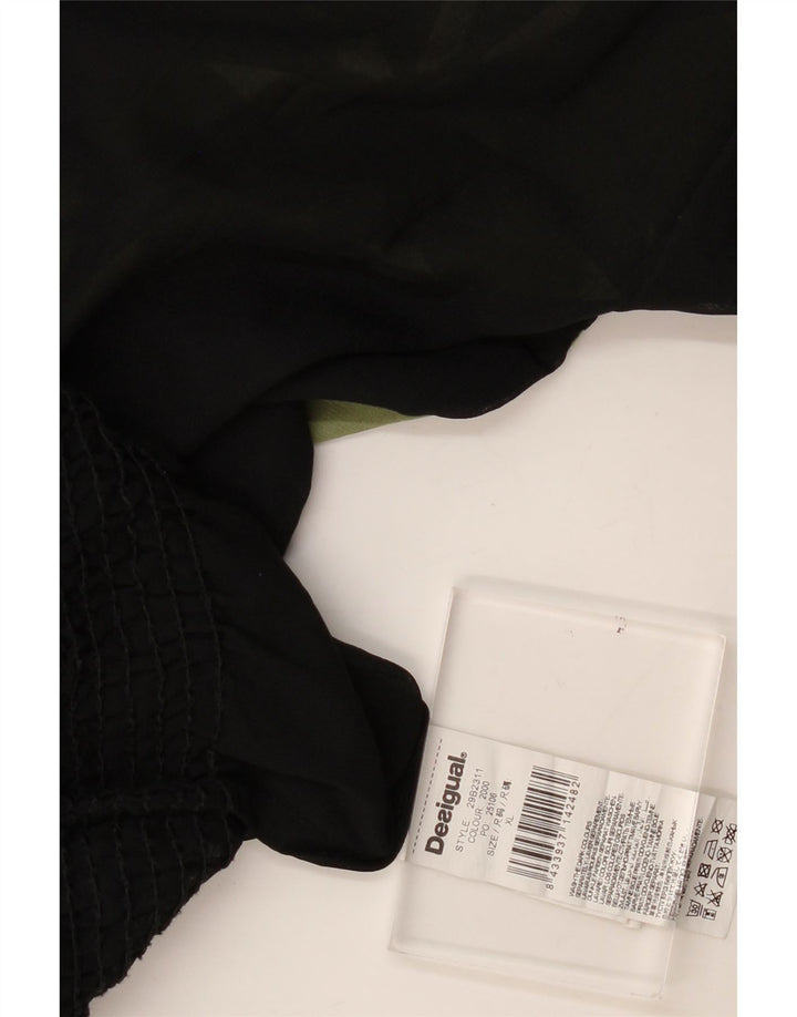 DESIGUAL Womens Long Sleeve Blouse Top UK 18 XL Black Geometric Polyester