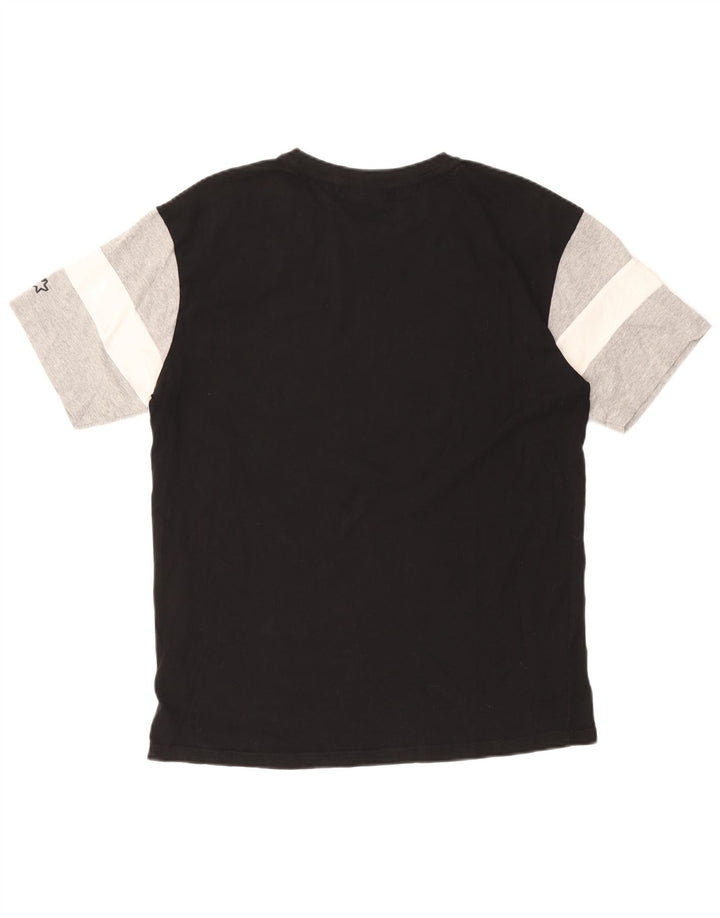 STARTER Mens Graphic T-Shirt Top Small Black Colourblock Cotton