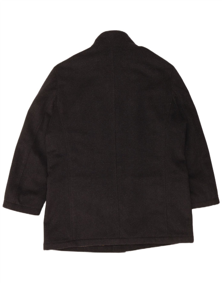 PIERRE CARDIN Mens Voyage Overcoat UK 44 2XL Black Polyester