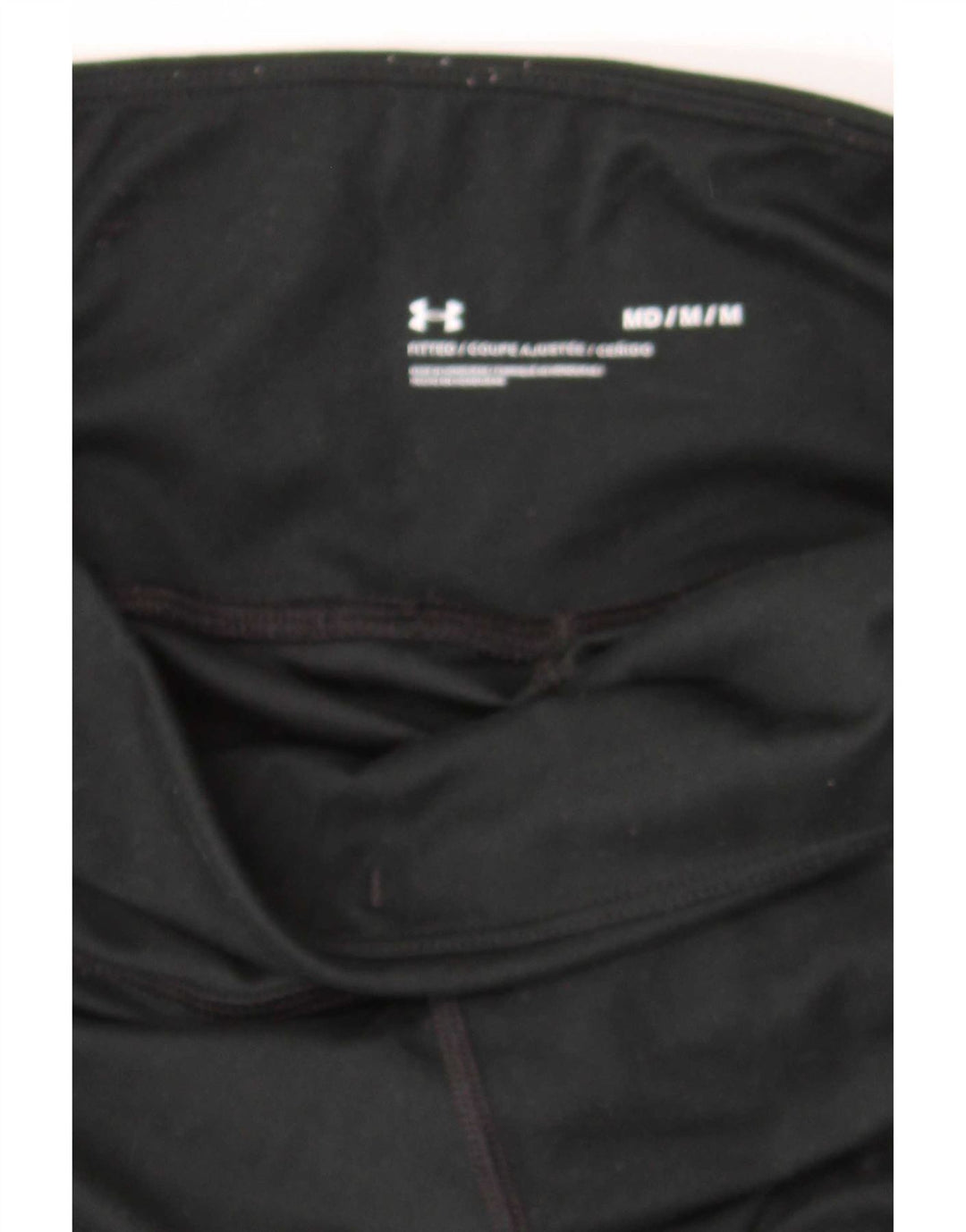 Under Armour Womens Fitted Leggings UK 12 Medium Black Polyester