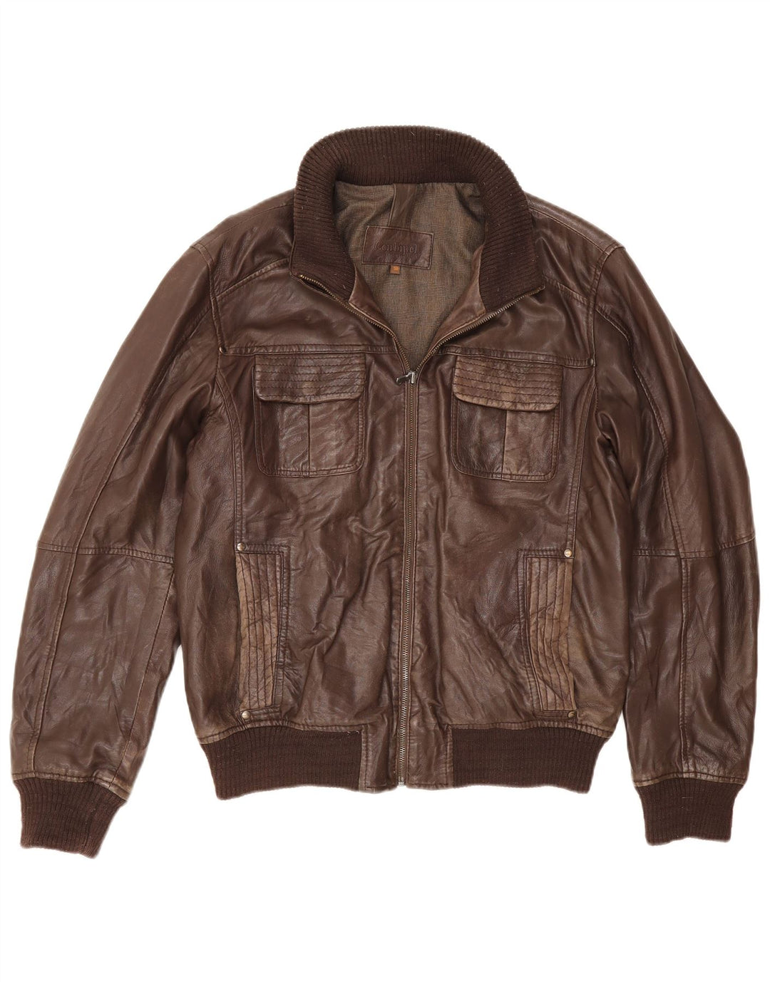 Conbipel Mens Leather Jacket IT 50 Large Brown