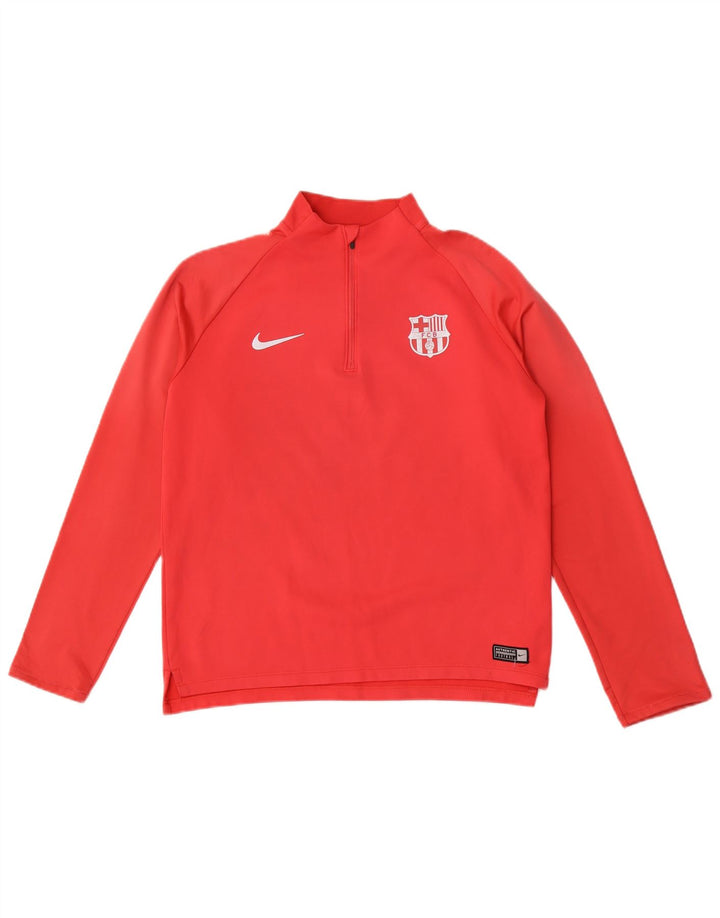 Nike Boys Barcelona Pullover Tracksuit Top 13-14 Years XL Red Colourblock