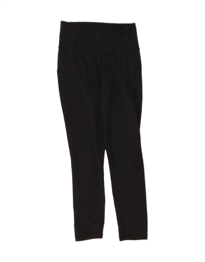 ADIDAS Womens Climalite Graphic Leggings UK 8/10 Small  Black Polyester Vintage Adidas and Second-Hand Adidas from Messina Hembry 