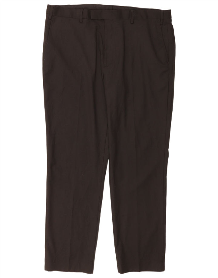 Marks & Spencer Mens Regular Fit Suit Trousers W40 L31 Black Polyester