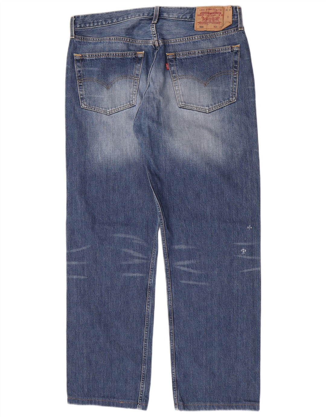Levi's Mens 501 Straight Jeans W38 L30 Blue Cotton