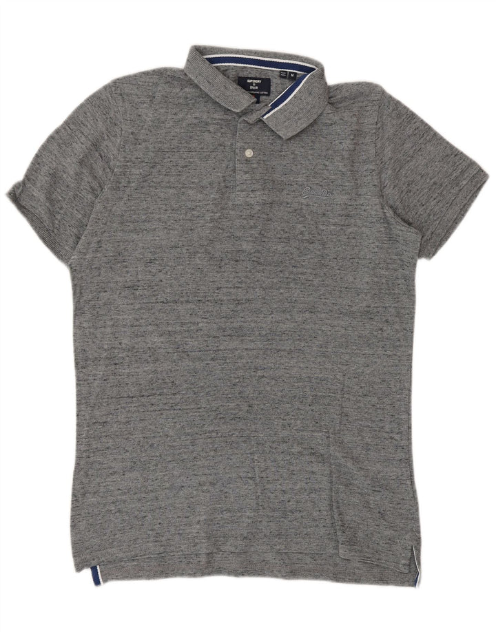 Superdry Mens Polo Shirt Medium Grey Cotton