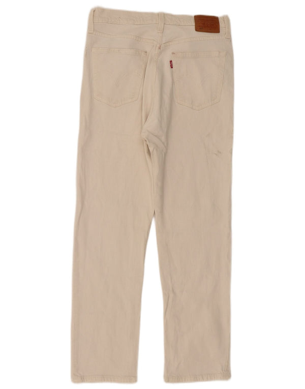 Levi's Womens 501 Straight Jeans W29 L28 Off White Cotton
