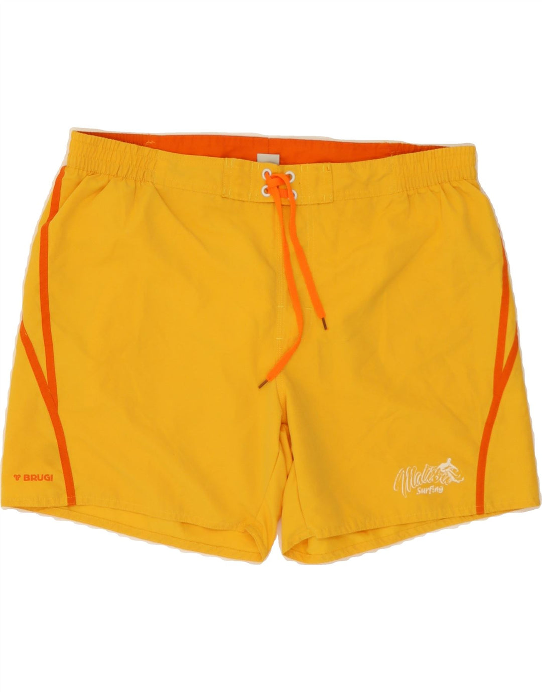 BRUGI Mens Graphic Swimming Shorts XL  Yellow Polyester Vintage Brugi and Second-Hand Brugi from Messina Hembry 