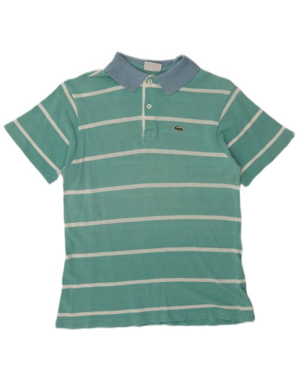 Lacoste Boys Rugby Polo Shirt 13-14 Years Turquoise Striped Cotton
