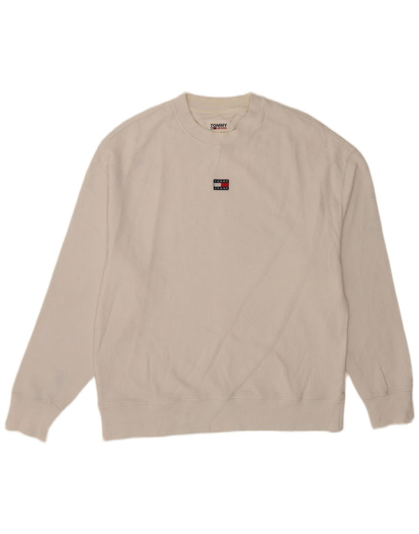 Tommy Hilfiger Mens Sweatshirt Jumper Medium White Cotton