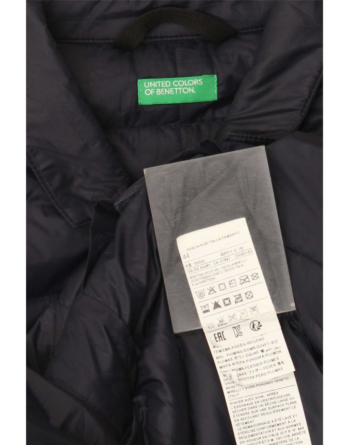 Benetton Mens Padded Jacket IT 44 XS Navy Blue Polyamide
