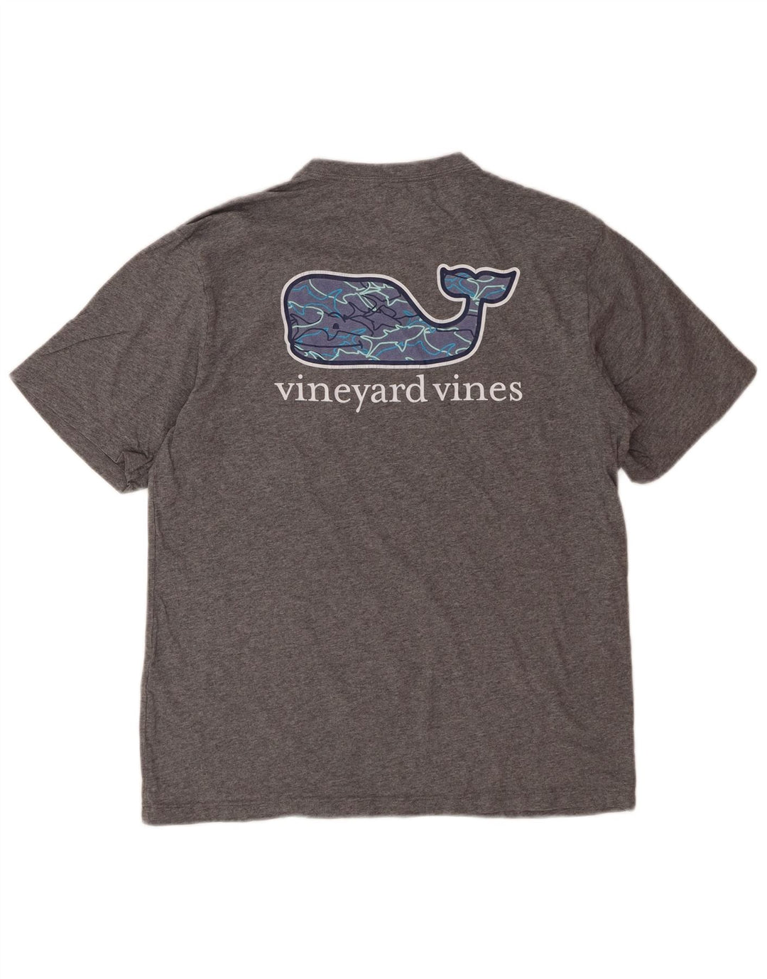 VINEYARD VINES Mens Graphic T-Shirt Top Medium Grey Cotton