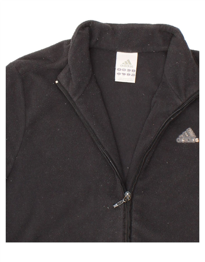ADIDAS Womens Fleece Jacket UK 12 Medium Black Polyester Vintage Adidas and Second-Hand Adidas from Messina Hembry 