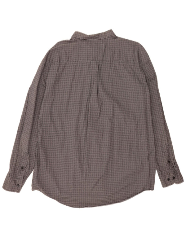 Tommy Hilfiger Mens Custom Fit Shirt 2XL Grey Houndstooth Cotton