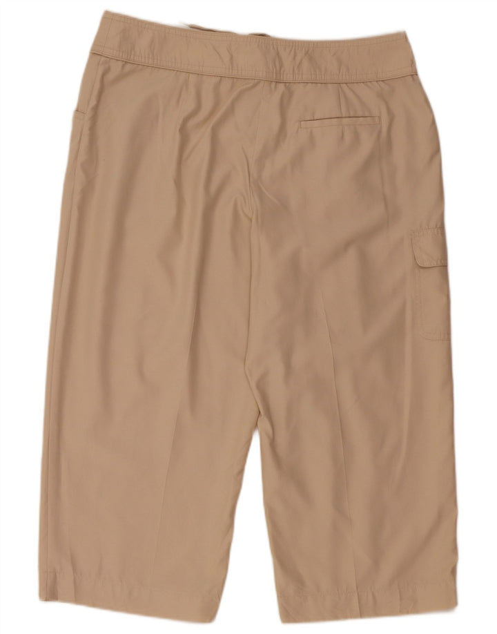 Izod Womens Capri Cargo Trousers US 12 Large W34 L21 Beige Polyester
